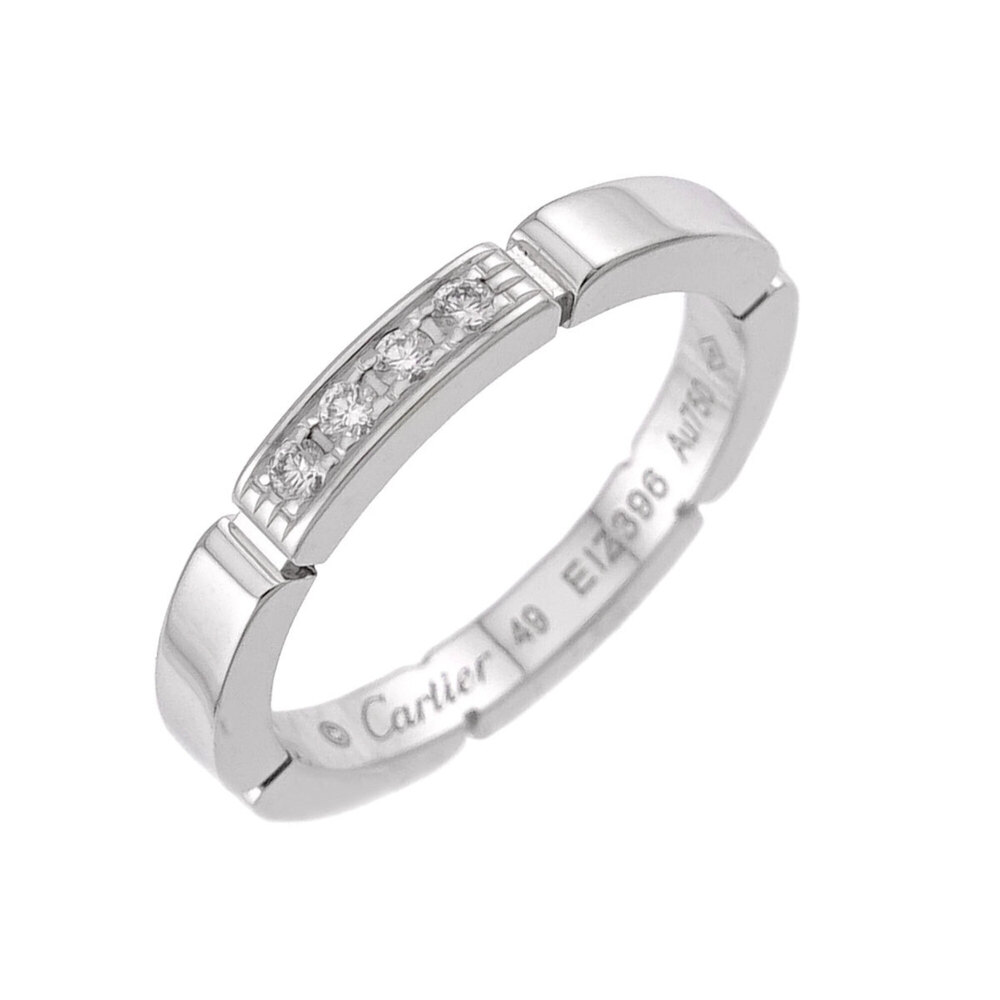 Cartier Maillon Panthère Ring #49, Diamond, 18K White Gold (750)